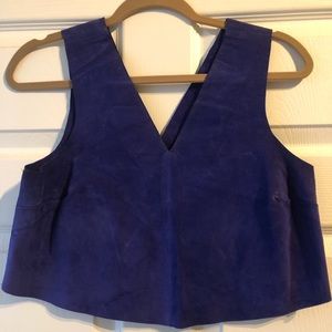 Topshop suede purple crop top